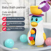 Baby Bath Toy With Rotatable Penguin Waterwheel