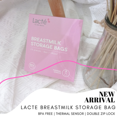Lacte Storage Bags FREE BRA PAD 4PCS Lacte Thermal Sensor Breastmilk Storage Bag (6oz/180ml) (25pcs)