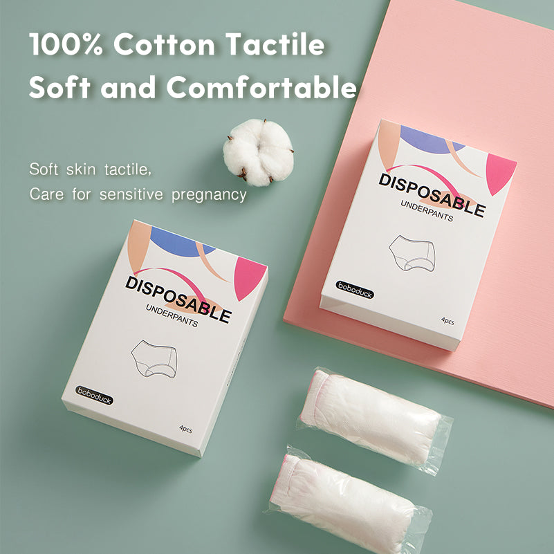 XXL)4pcs Disposable Cotton Underwear Postpartum Disposable