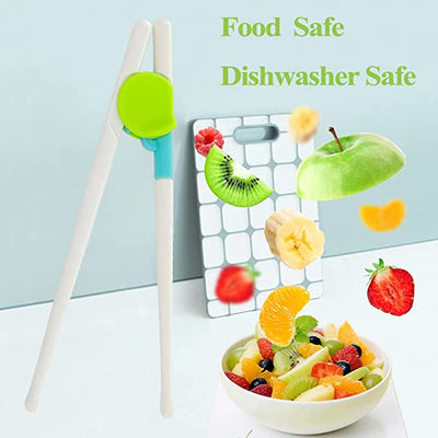 Kids Feeding Essential Spoon Fork Chopstick Silicone Steel Stainless Set