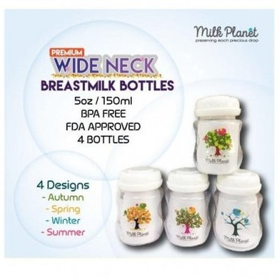 Milk Planet Premium Wide Neck Breastmilk Bottles [5oz/150ml]