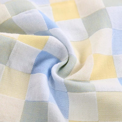 Cotton Gauze Checkered Hand Face Towels Handkerchief For Babies/Kids