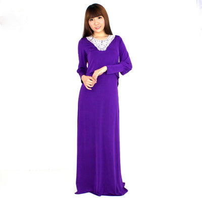 Maxi Dress Purple / Black  Nursing Dress [Assorted]