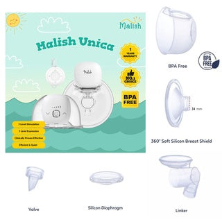 Malish Unica Wearable Wireless Hands Free Breast Pump + DOUBLE FREE CASH VOUCHER RM30