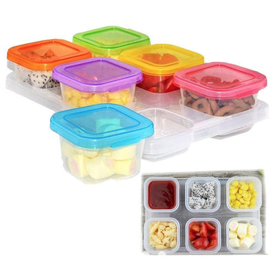 Infant Baby Food Storage Box with Multiple Coloured Caps