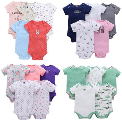 5 in 1 Baby Cotton Baby Short Sleeve Rompers