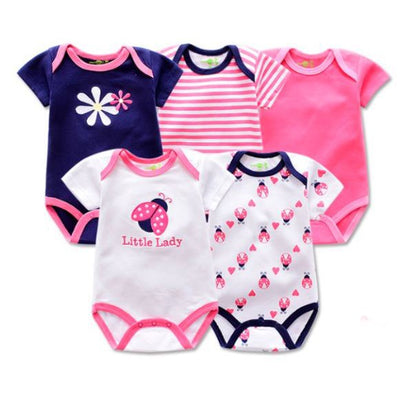 5 in 1 Baby Cotton Baby Short Sleeve Rompers *Bestselling*