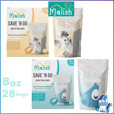 Malish Save N Go Breast Milk & Baby Food Bags (8oz) (28pcs)