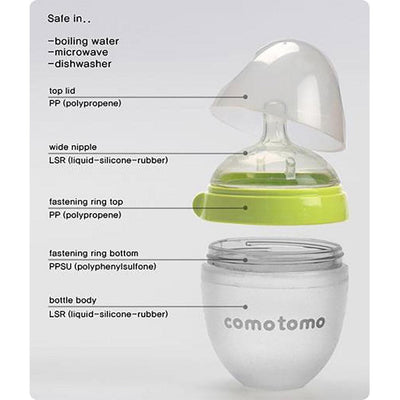 [COMOTOMO] Original Silicone Baby Feeding Bottle With Teat