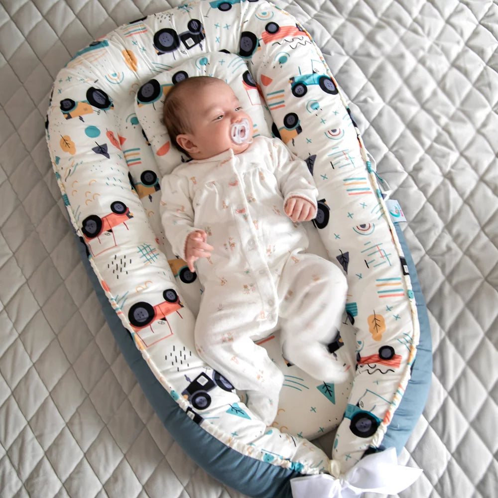Baby Nest Bed With Pillow Full Cotton Portable Travel Bed